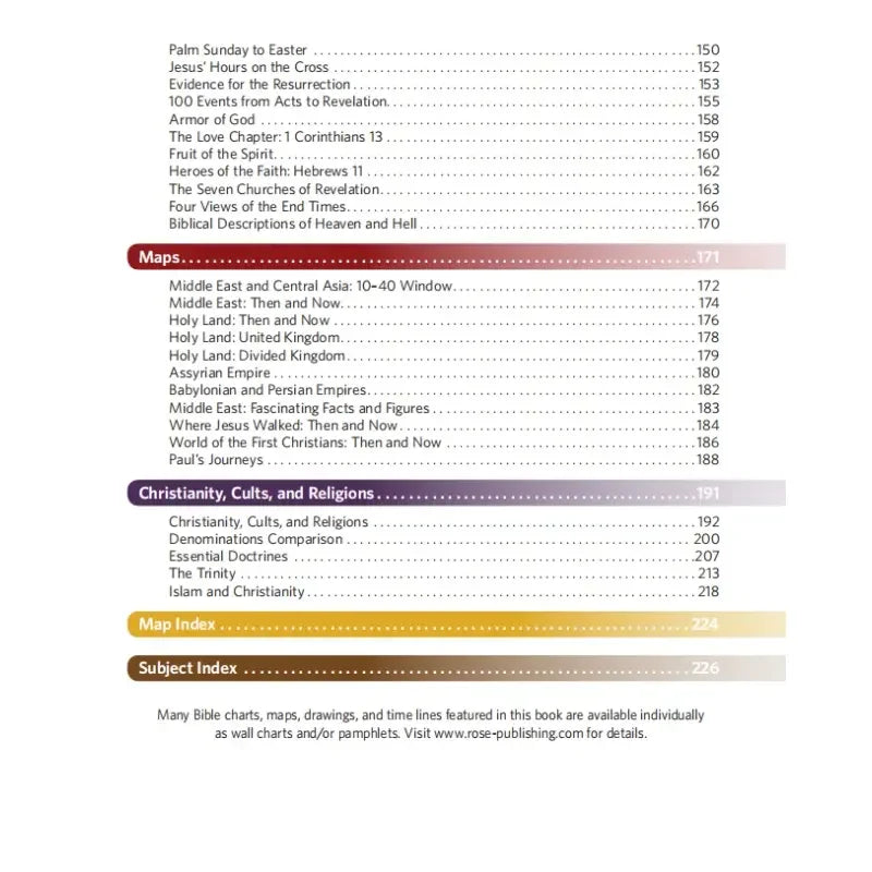 Rose Publishing Bible Charts, Maps & Time Lines - 10th Anniversary Edition