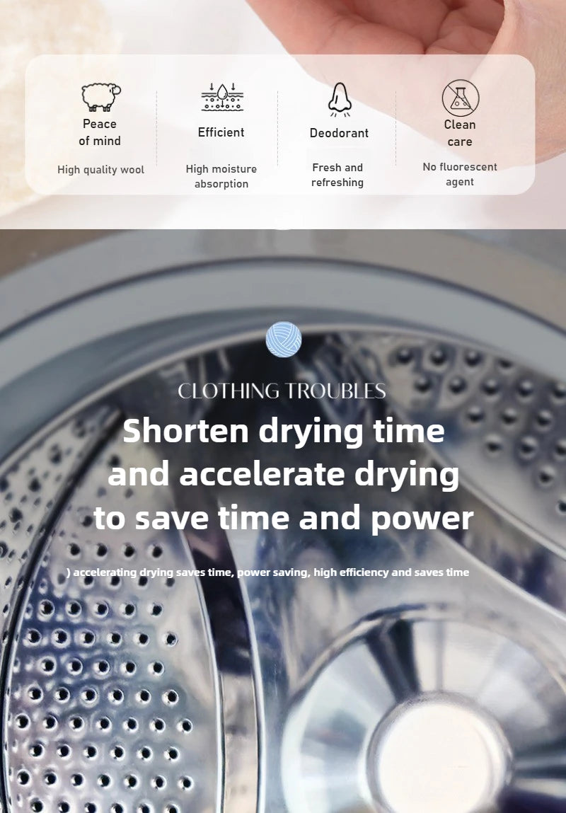 Eco-Friendly Wool Dryer Balls for Soft, Static-Free Laundry