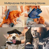 A collection of multipurpose pet grooming gloves used for grooming, de-shedding, bathing, and massaging cats and dogs.
