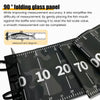 A close-up diagram showing a 90 degree folding glass panel used for simplified measurement of fish tail scales.