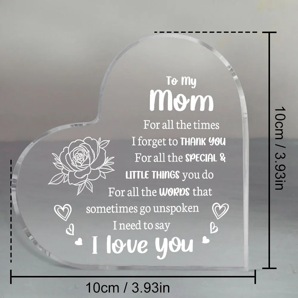 "I Love You Mom" Acrylic Keepsake for Mother's Day