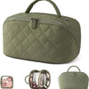 Wide-Open Lay-Flat Makeup Bag with Water-Resistant Lining