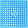 A blue non-slip shower mat with white suction cups for bathtub and bathroom floors.