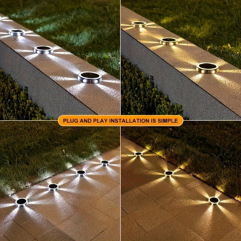 Set of 4 Waterproof Solar Landscape Lights