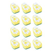 A set of ten yellow dish wand soap dispensing brush heads with white sponge inserts.