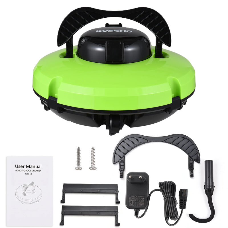 Cordless Robotic Pool Cleaner with Dual Motors
