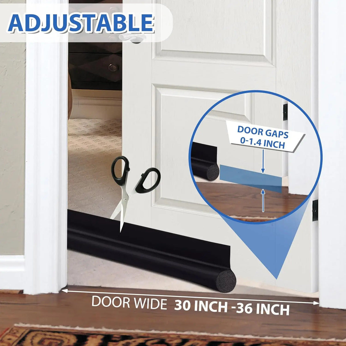 Under-Door Draft Stopper with Adjustable Seal Strip