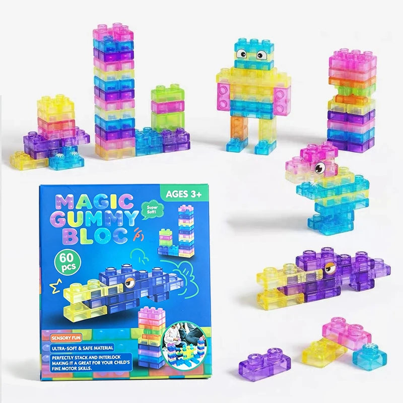 Squishy Jelly Building Blocks – Soft, Stretchy Sensory Toy Set