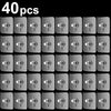 A pack of forty self-adhesive wall hooks for hanging frames and photos.