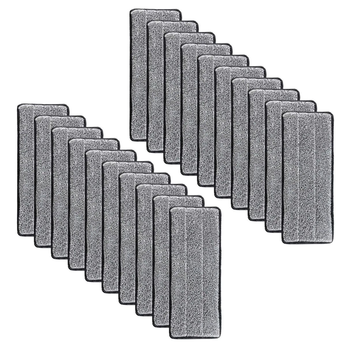 A set of three reusable microfiber mop pad replacement heads arranged in a fan shape.