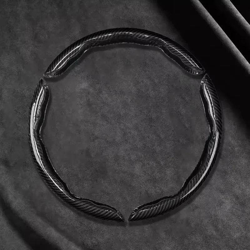 Carbon Fiber Style Microfiber Leather Steering Wheel Cover