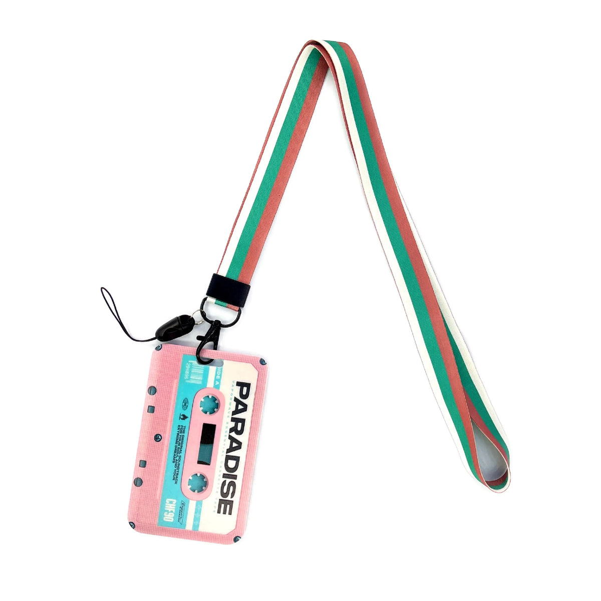 Retro Tape Design Lanyard with Card Holder