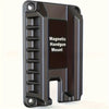 A black magnetic handgun mount designed for quick attachment to vehicles or homes.