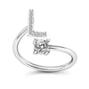 Initial Letter Ring with Zircon Accent