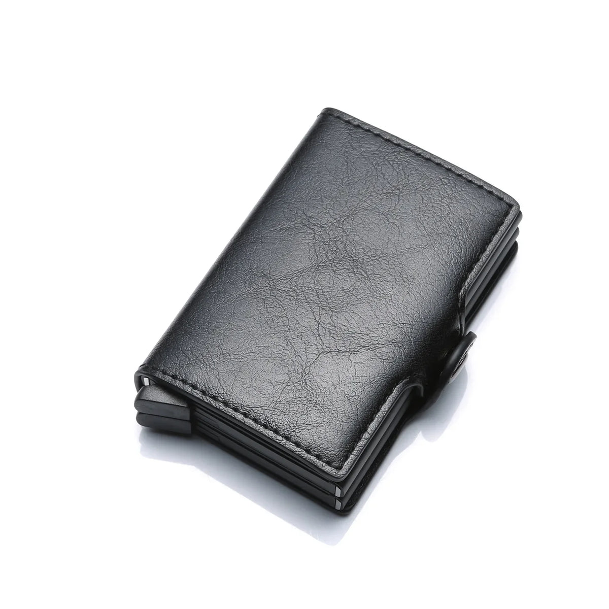 Black slim wallet made of carbon fiber material with RFID blocking features