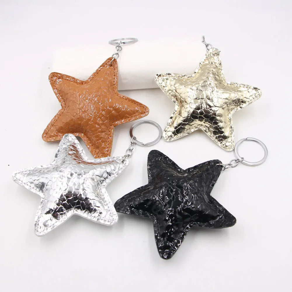 Cartoon Star-Shaped Leather Car Hanging Ornament
