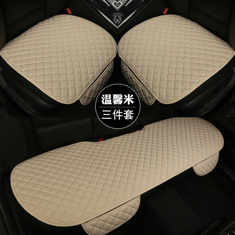 Breathable Linen Front Car Seat Cover