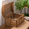Panier de Rangement en Rotin Vintage avec Couvercle