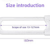 Diagram showing the size introduction of an adjustable U-shaped cabinet lock, with a scope of use from 13 to 127 mm and a tot