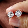 Pendientes de Moissanite en Oro Rosa y Plata de Ley