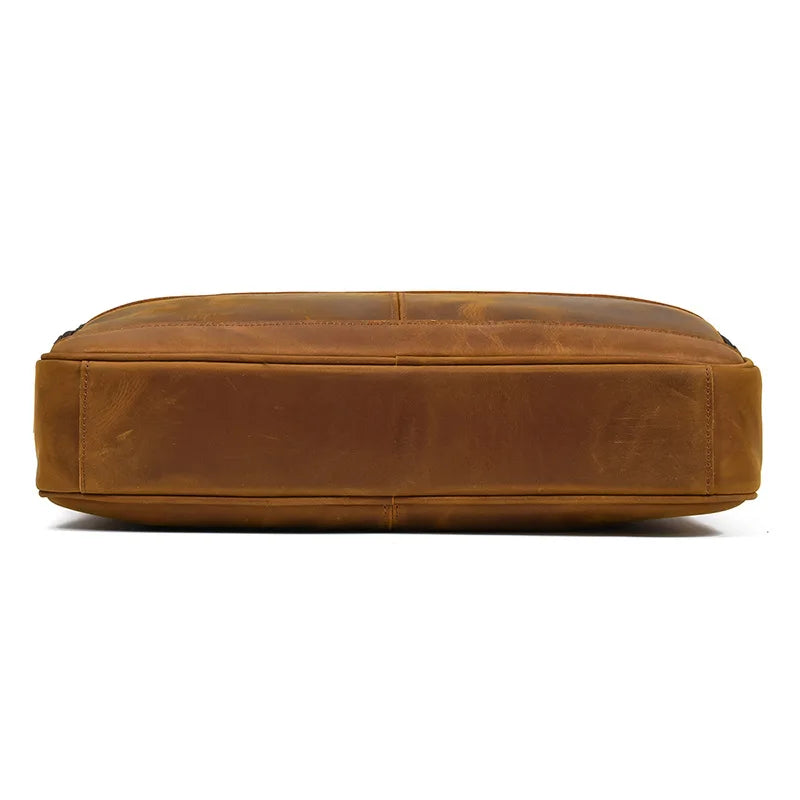 Vintage Genuine Leather Executive Laptop Briefcase