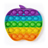 A colorful, segmented apple-shaped bubble fidget toy with multiple colored bubbles.