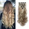 22-Inch Curly Wavy Clip-In Hair Extensions - 7 Piece Set