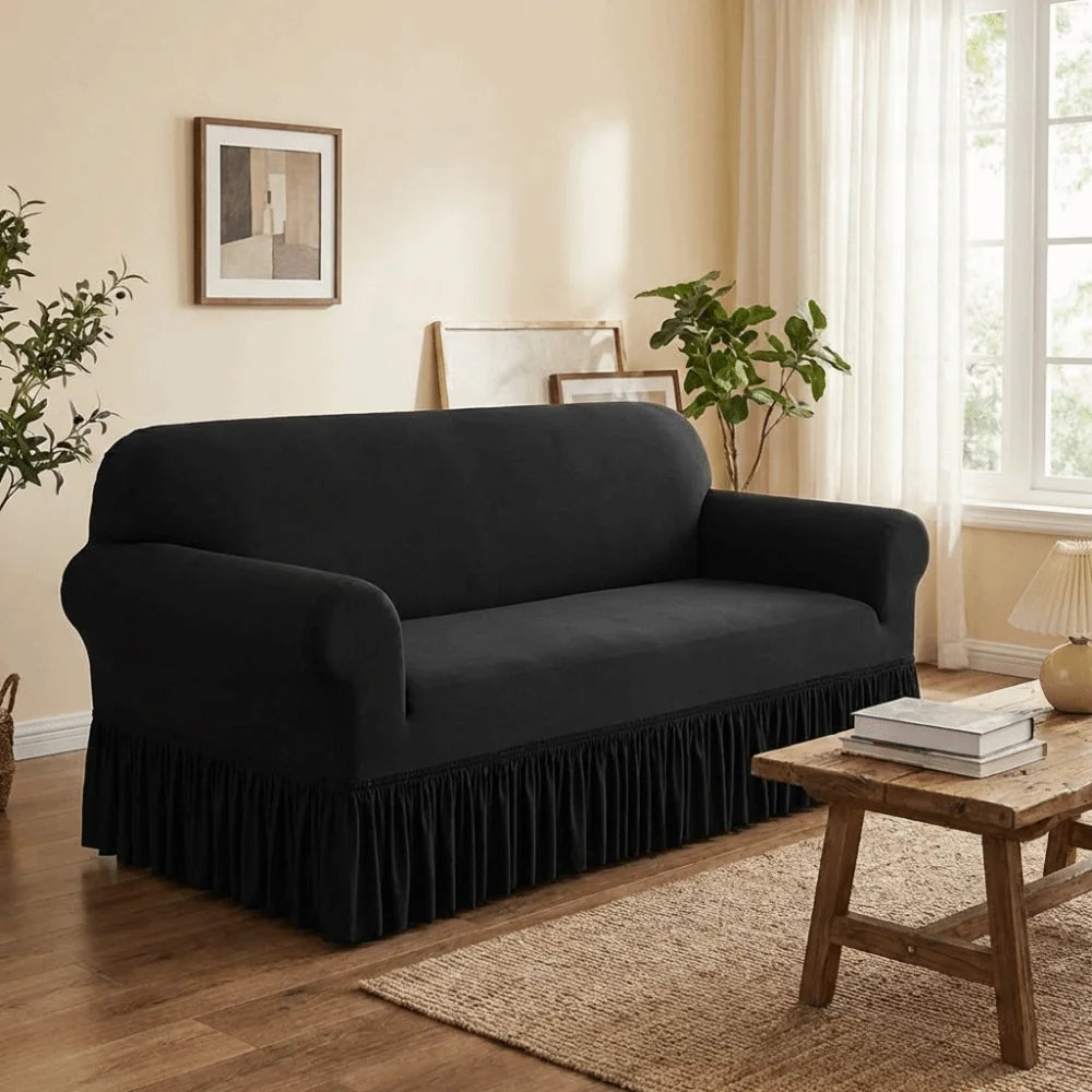 Stretch Sofa Slipcover with Skirted Edge