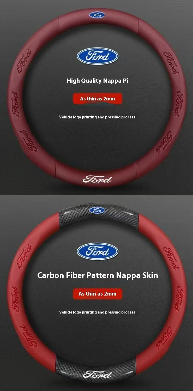 Carbon Fiber Steering Wheel Cover for Ford Models