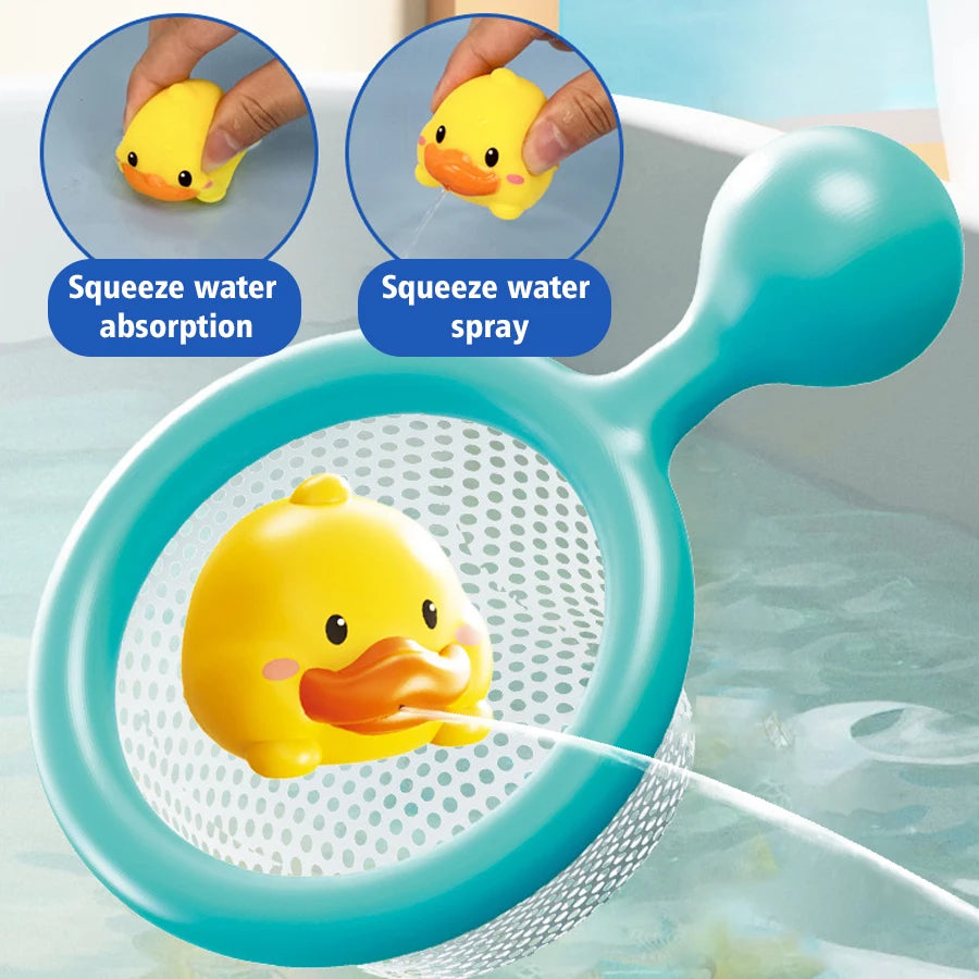 Yellow Duck Bath Sprinkler Toy Set for Toddlers