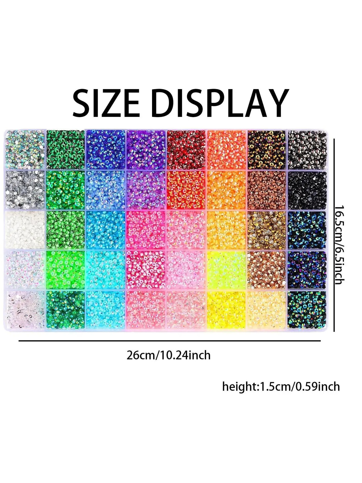 40-Color Flatback Resin Rhinestone Kit for Crafts