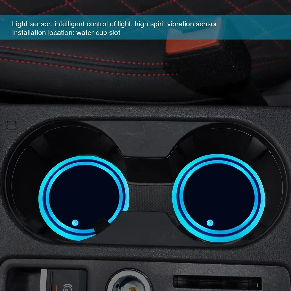 LED Cup Holder Coasters with 7 Color-Changing Lights