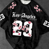 Men's Floral Print Football Jersey T-Shirt