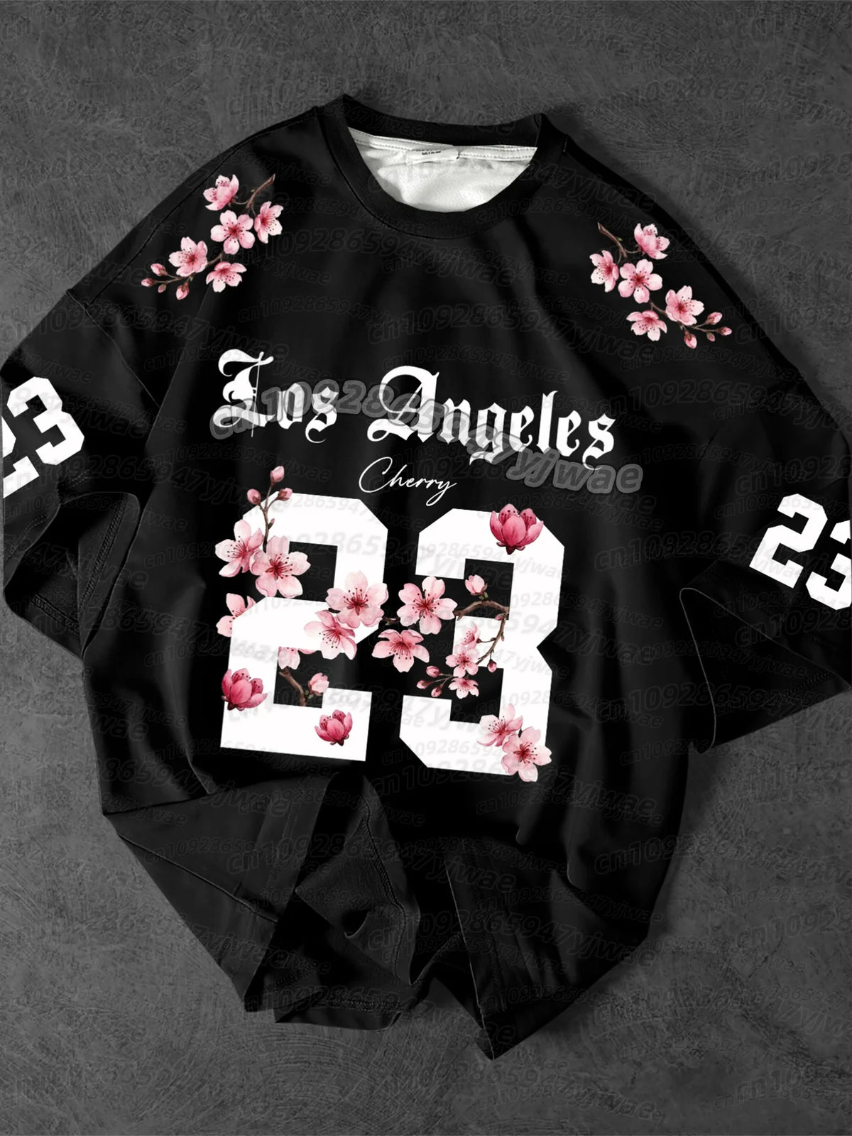 Men's Floral Print Football Jersey T-Shirt