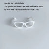 White, clear-framed glasses for fashion dolls