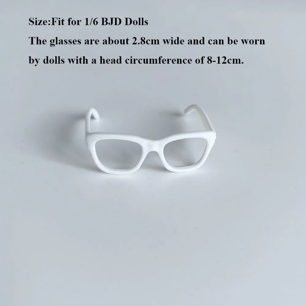 White, clear-framed glasses for fashion dolls