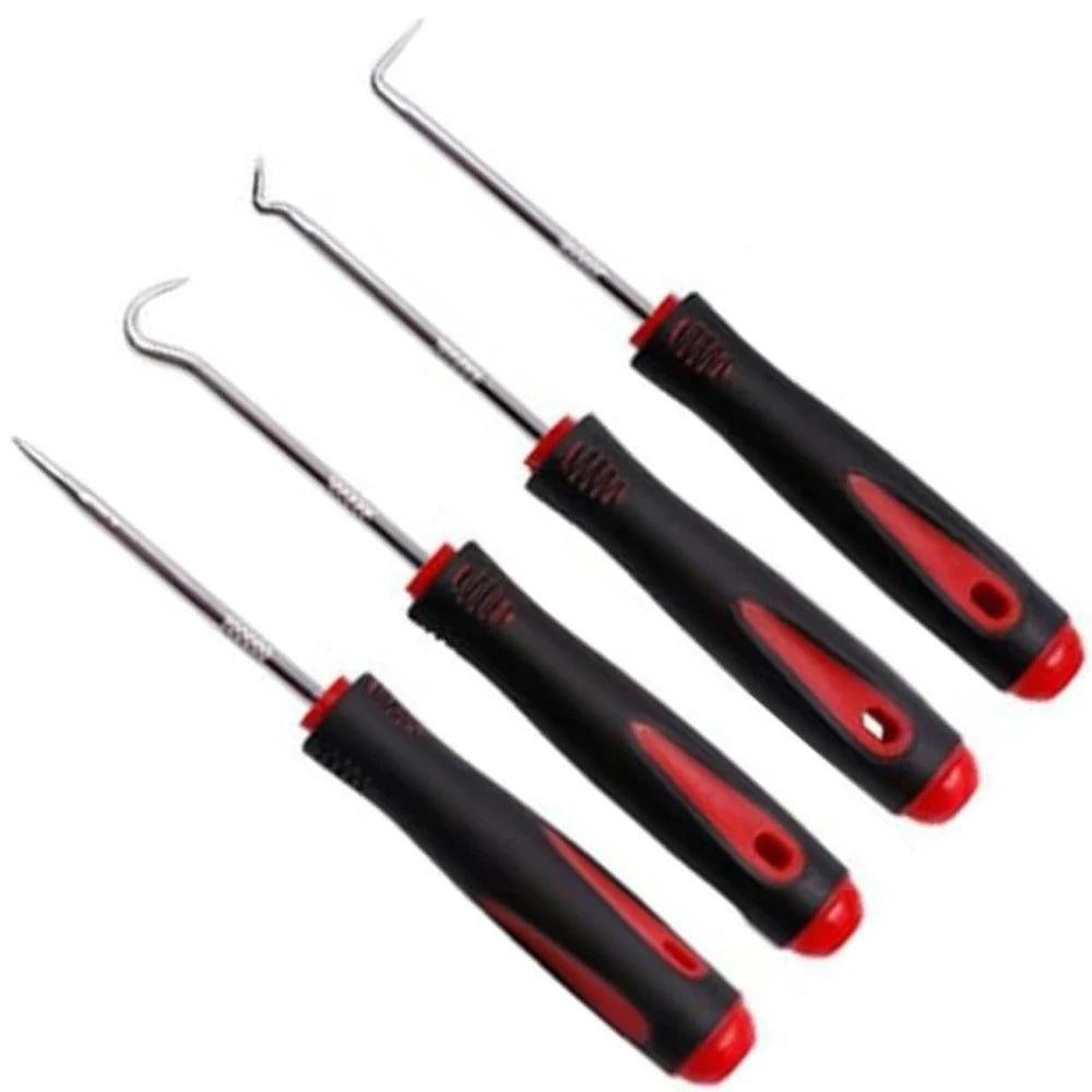4-Piece Oil Seal Hook Removal Tool Set for O-Rings and Gaskets