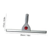 A silver and gray multi-purpose glass cleaning squeegee with a silicone blade shown horizontally.