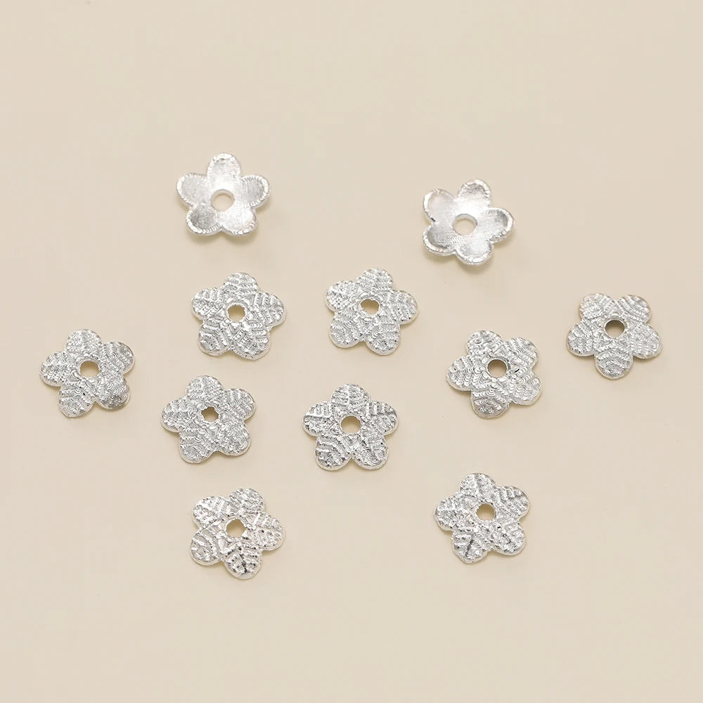 Decorative Flower Bead Caps for Jewelry Making – 50 Pack