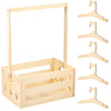 Wooden storage crate with a handle for baby essentials and toys made of light wood.