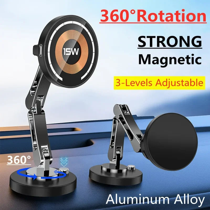 Magnetic Car Phone Mount with Wireless Charger