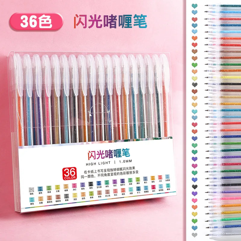 Set de Stylos Gel Brillants - Retractable et Action à Clic