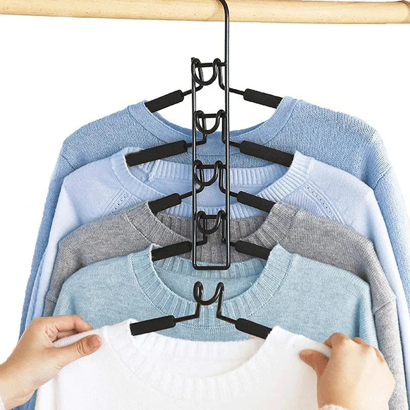 Space-Saving Layered Hangers with Non-Slip Coating