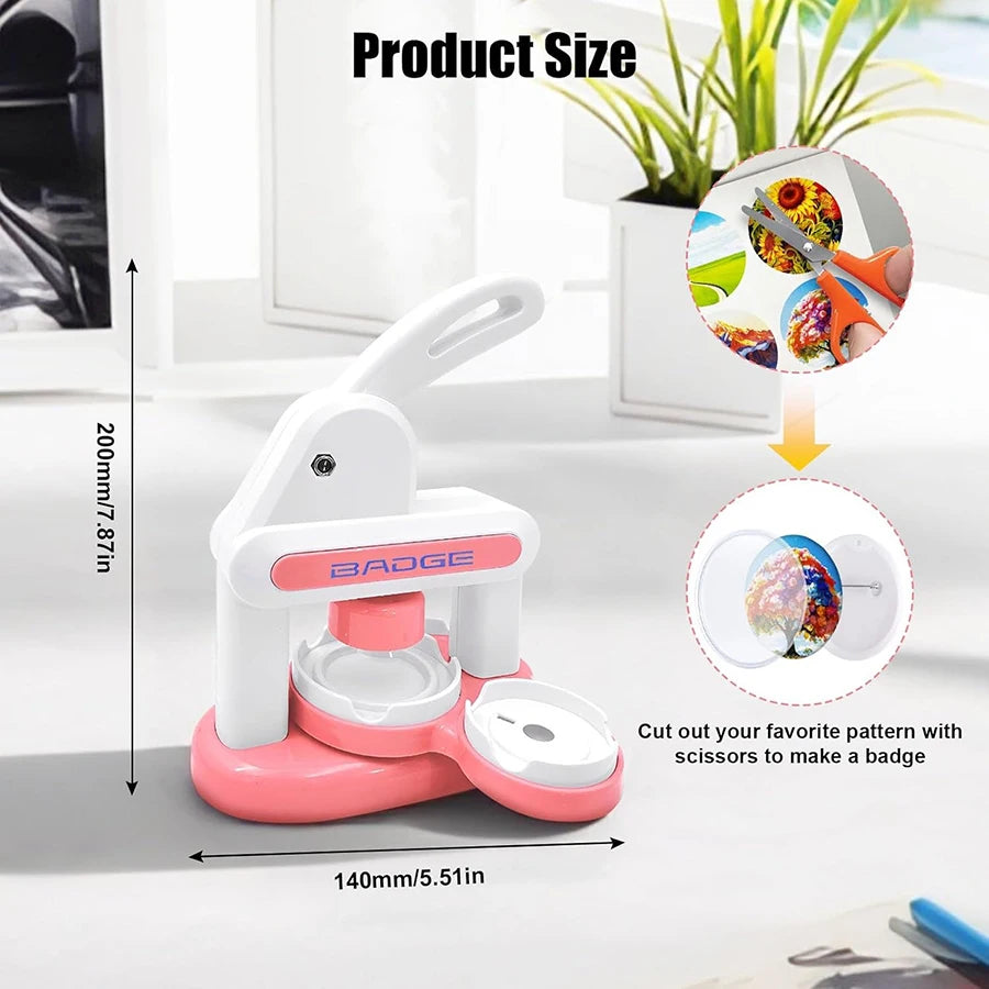3-in-1 DIY Button Maker and Badge Press Kit