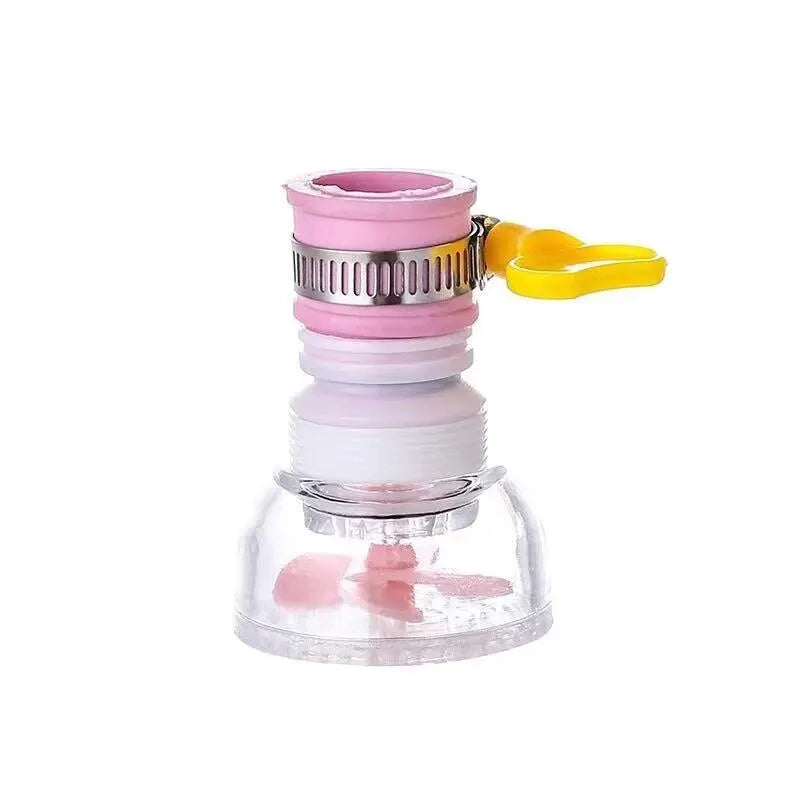 Pinkes und gelbes 360-Grad-Dreh-Spülbecken-Düsenverlängerer mit Anti-Splash-Aerator
