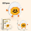 A set of 221 micro building blocks forming a yellow smiling face dessert figurine.