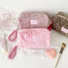 Leopard Print Plush Makeup Bag with Carry Handle