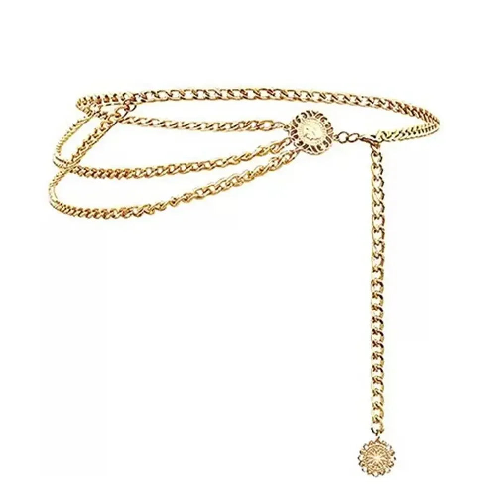 Cinturón de Cadena Corporal Étnico Ajustable para Mujer