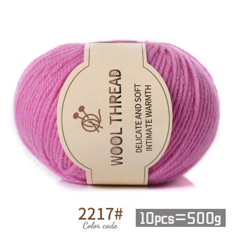 Combed Alpaca Blend Yarn for Hand Knitting – 10-Pack Wool Balls
