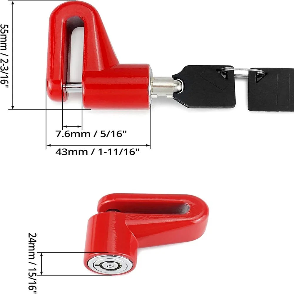 Heavy Duty Disc Brake Wheel Lock for Bicycles, Scooters, and Motorcycles